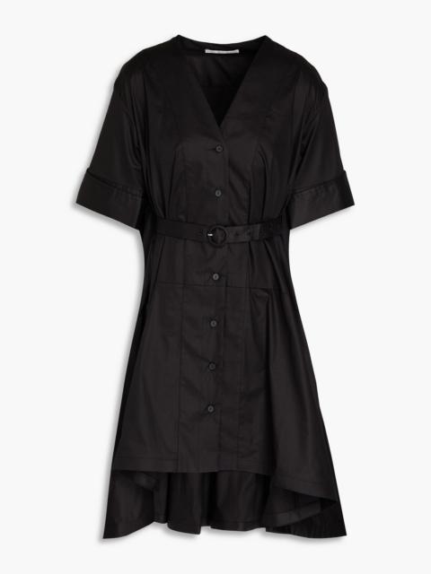 Other Designers Belted stretch-cotton poplin mini dress
