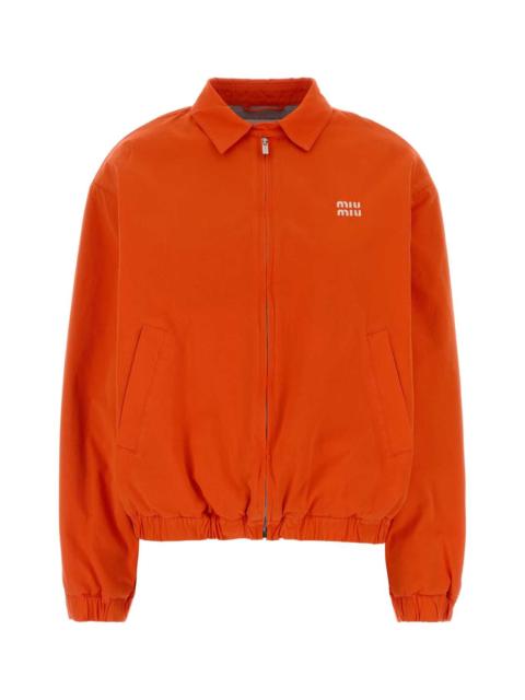 Miu Miu Miu Miu Women Orange Cotton Bomber Jacket