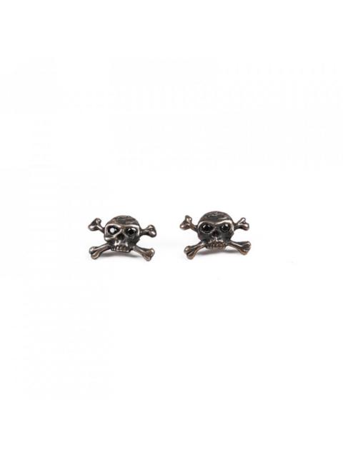 Other Designers Ugo Cacciatori - Onyx + silver crossbone earrings. Like Chrome Hearts