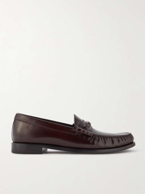 Triomphe Logo-Embellished Polished-Leather Loafers