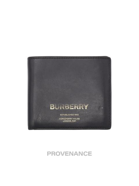 Burberry Burberry Address Logo Bifold Wallet - Black Leather