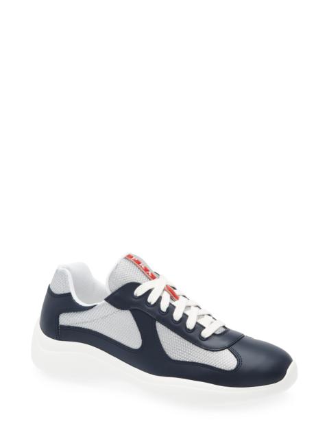 Prada Prada America's Cup Soft Bike Low Top Sneaker in Baltico Argento at Nordstrom