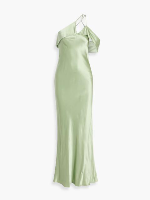Other Designers One-shoulder silk-satin gown