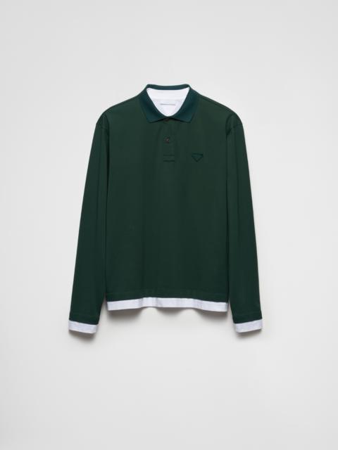 Prada Long-sleeved cotton polo shirt
