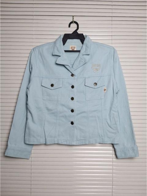 MCM NICE💥VINTAGE MCM LEGERE EMBROIDERY LOGO TRUCKER DENIM JACKET