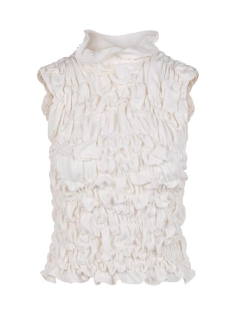 HEIRLOME Sloane Ruched Silk Top ivory