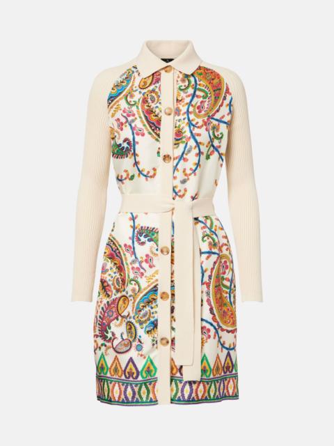 Etro Paisley belted cotton cardigan
