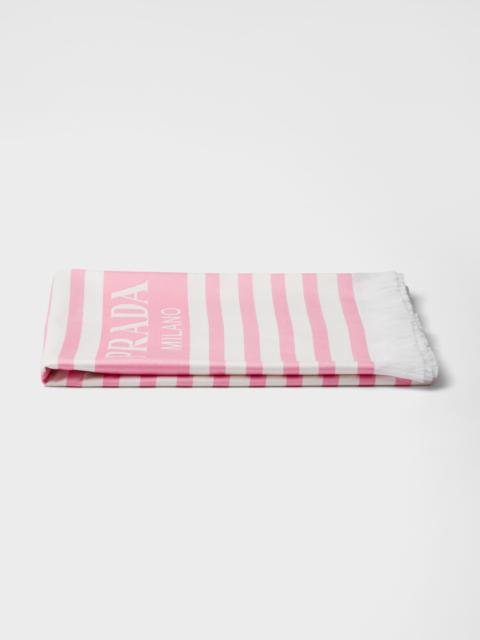 Prada Striped cotton beach towel