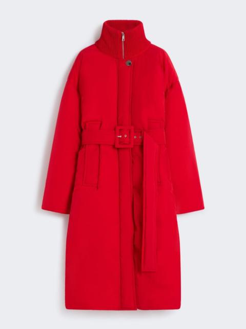 Sportmax Water-repellent long down jacket - RED