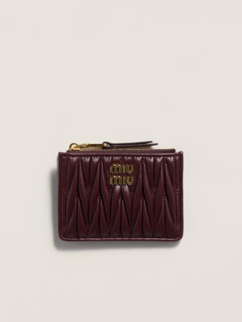 Miu Miu Matelassé nappa leather card holder
