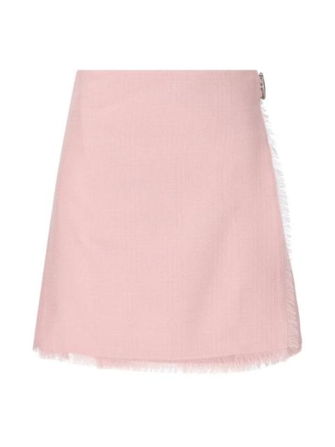 Burberry Burberry Frayed Edge Pleated Mini Skirt