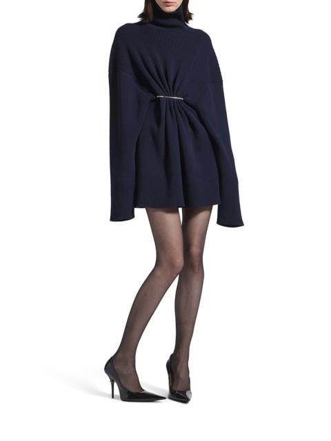 BALENCIAGA DRAPED KNIT MINI DRESS