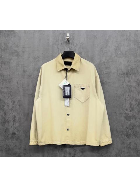 Prada Prada 25 Distressed Triangle Logo Denim Jacket