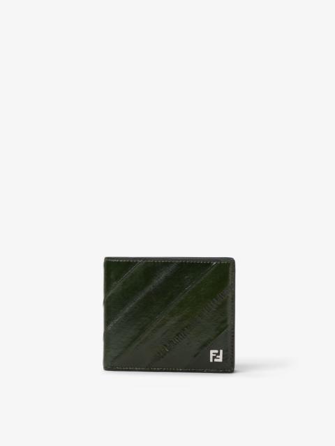 FENDI Squared FF Wallet Dark green inlaid hagfish bi-fold wallet