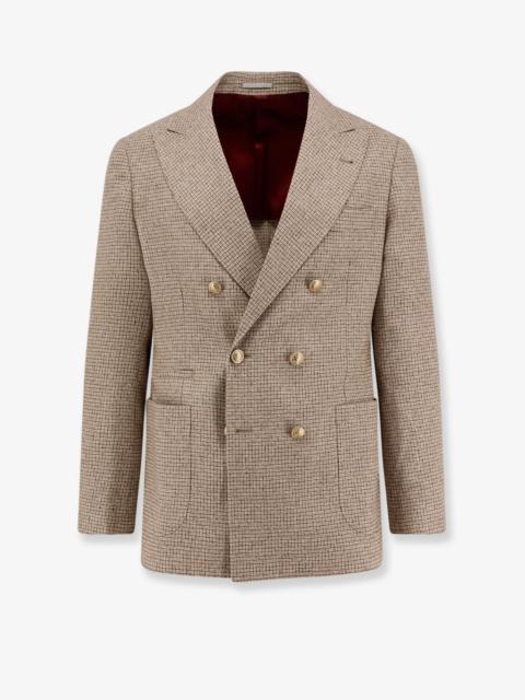 Brunello Cucinelli Brunello Cucinelli Silk, Wool And Cashmere Double-Breasted Blazer