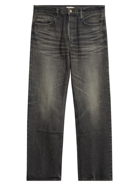 Fear of God Fear of God Five-Pocket Straight Leg Jeans in Worn Black Worn Black at Nordstrom