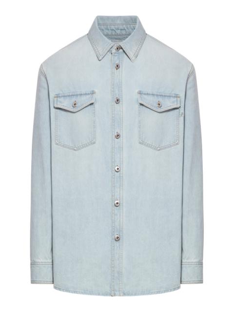 Bottega Veneta Men Overshirt In Denim Extra Bleach