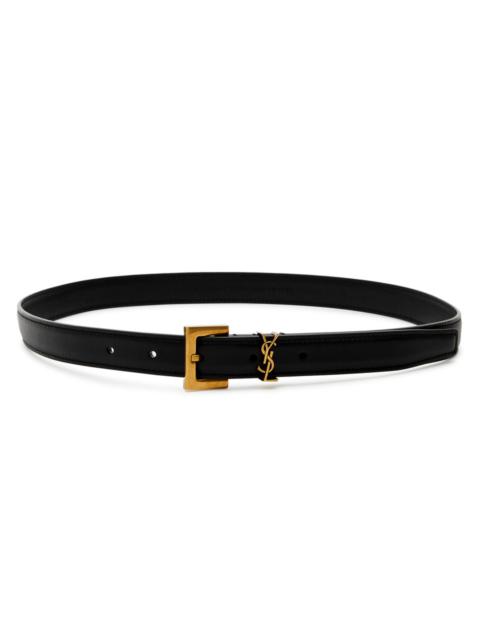SAINT LAURENT Logo leather belt