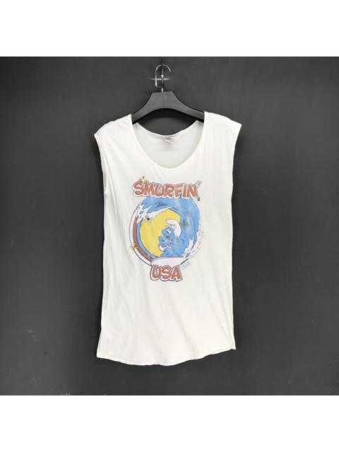 Other Designers Junk Food - Smurfin' USA Graphic Printed Sleeveless T Shirt #1840-72