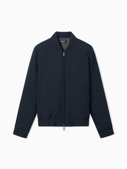 EMPORIO ARMANI ICON 3D PIQUÉ-EFFECT CRÊPE JERSEY BLOUSON