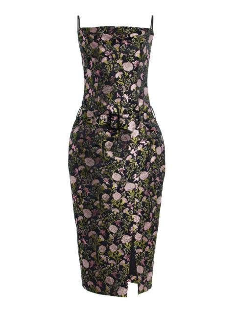 Wiederhoeft Julie Floral Jacquard Midi Dress multi