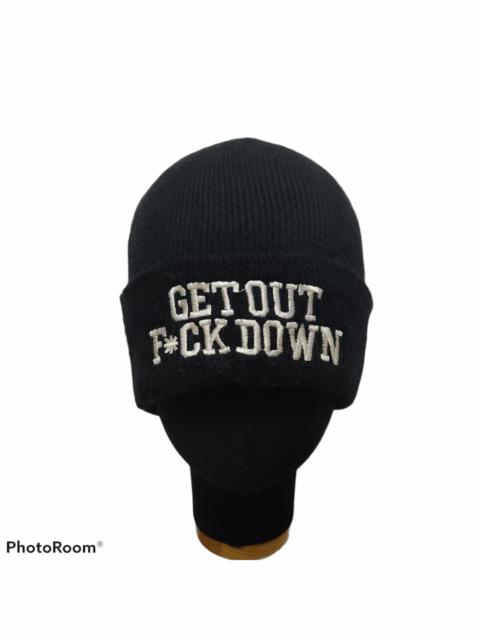 Other Designers Designer - " Get Out Fuck Down " Black Beanie Hats