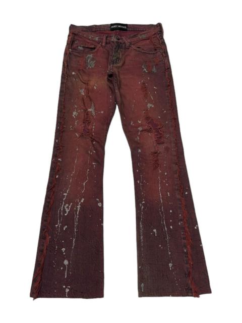 Other Designers ISSEY MIYAKE PAINTER SPLASH FLARED DENIM JEANS LOW RISE