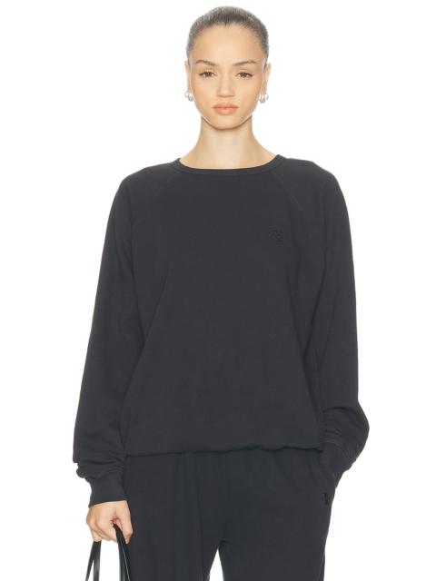 ÉTERNE Oversized Lightweight French Terry Raglan Sweatshirt