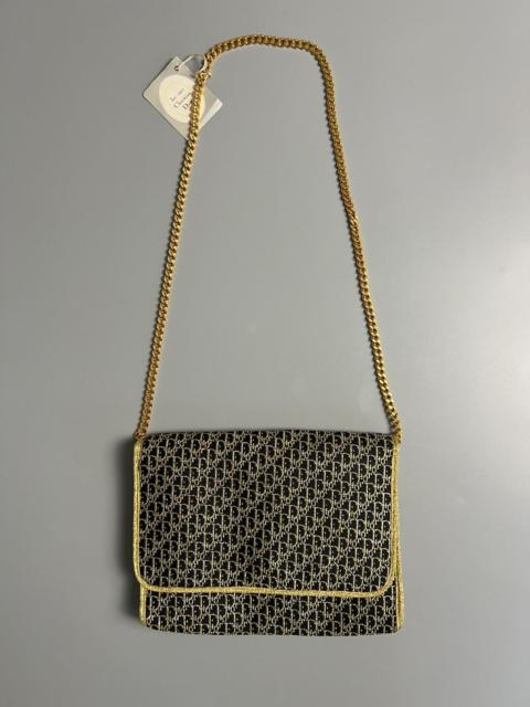 Other Designers Christian Dior Monsieur - Vintage 80s Christian Dior Oblique Gold Chain Shoulder Bag