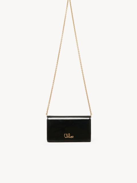 Chloé CHLOÉ ICONIC FLAP WALLET ON CHAIN IN PATENT LEATHER