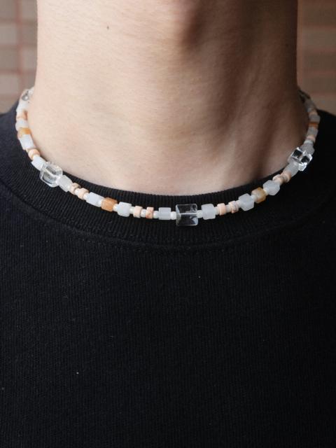 Other Designers Handmade Orange Juice Natural Stones and Glass Bead Necklace