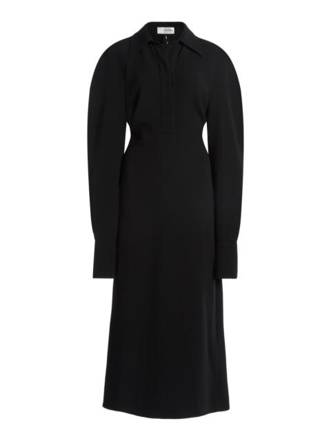 Victoria Beckham Crepe Polo Midi Dress black