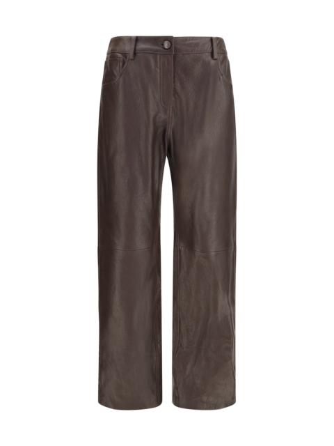 MAGDA BUTRYM Magda Butrym Women Pf26 Leather 18 Pants Dark Brown
