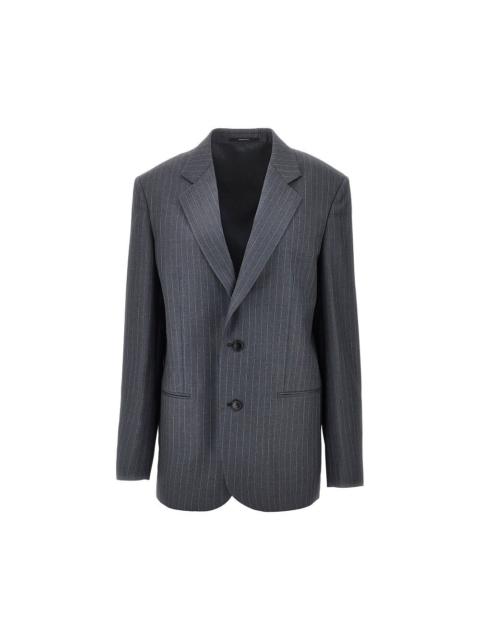 GUCCI Gucci Pinstriped Wool Oversized Jacket Grey