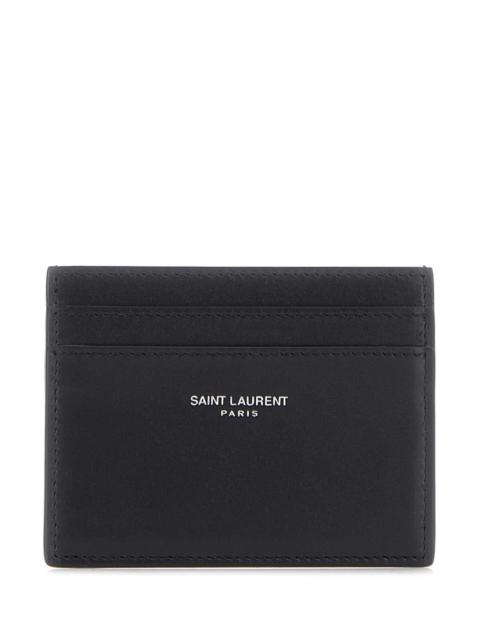 SAINT LAURENT Saint Laurent Men Black Leather Card Holder