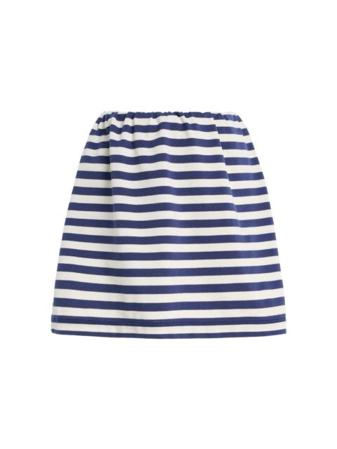 POSSE Haisley Striped Cotton Mini Skirt blue