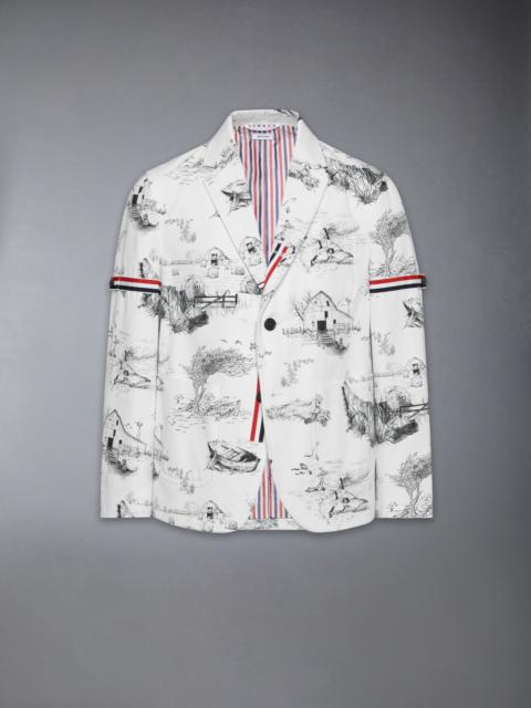 Thom Browne SCENIC TOILE COTTON CANVAS UNCONSTRUCTED SPORTCOAT