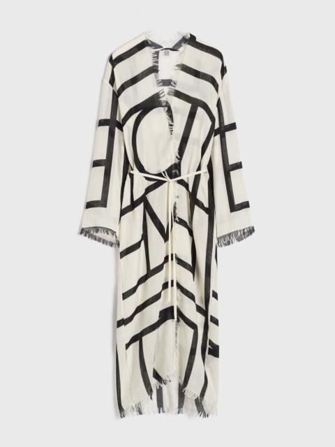 Totême Monogram wrap dress ecru/black