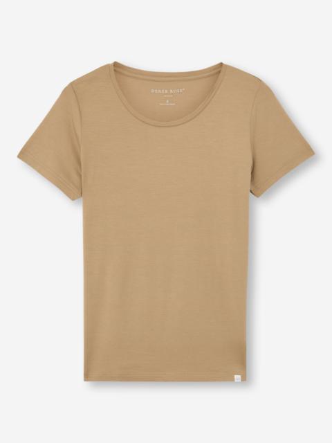 Derek Rose Women's T-Shirt Lara Micro Modal Stretch Camel