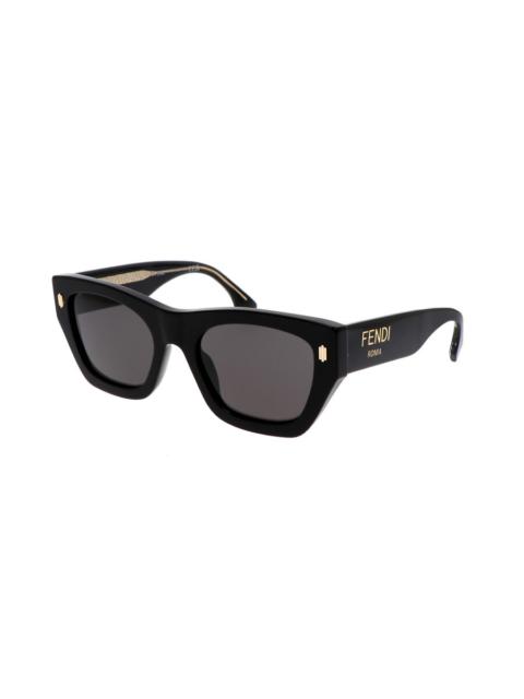 FENDI Fendi Grey Square Ladies Sunglasses FE40100I 01A 53
