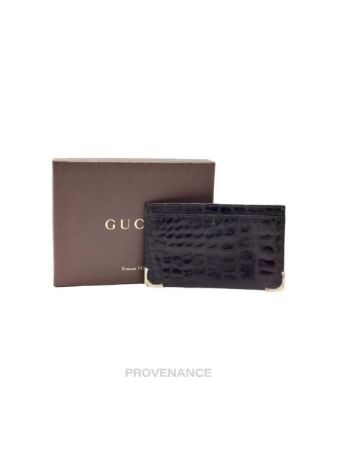 GUCCI Gucci Card Holder Wallet - Crocodile Leather