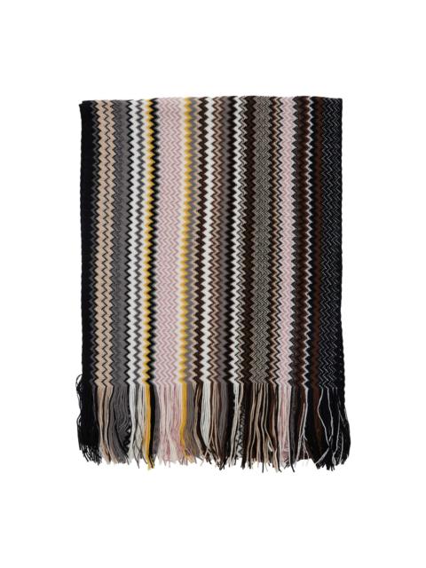Missoni Multicolor Rectangular Scarf With Chevron Motif In Viscose Blend Woman