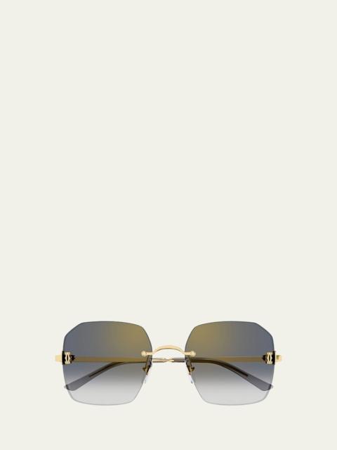 Cartier Classic Décor C Geometric Metal Sunglasses