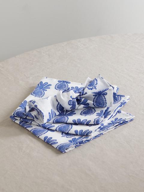 La DoubleJ Set Of Six Printed Linen Napkins