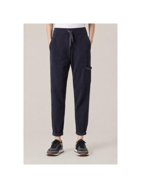 Brunello Cucinelli Brunello Cucinelli Women's Night Sky Ribbed Drawstring Trousers