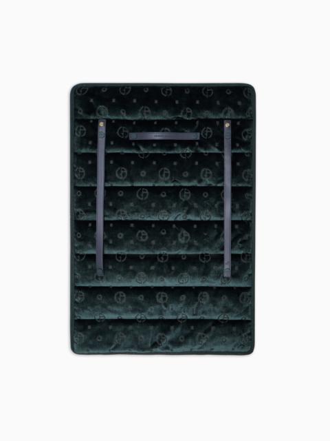 GIORGIO ARMANI POLDO X GIORGIO ARMANI TRAVEL MAT IN MONOGRAM JACQUARD VELVET