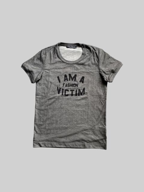 Dolce & Gabbana I Am A Fashion Victim Mesh Layer T Shirt
