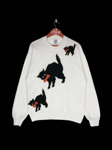 Other Designers Vintage - Vintage Black Cat Sweatshirt Big Logo