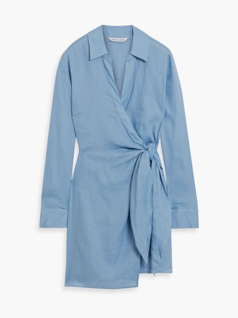 VERONICA BEARD Lavella linen mini wrap dress