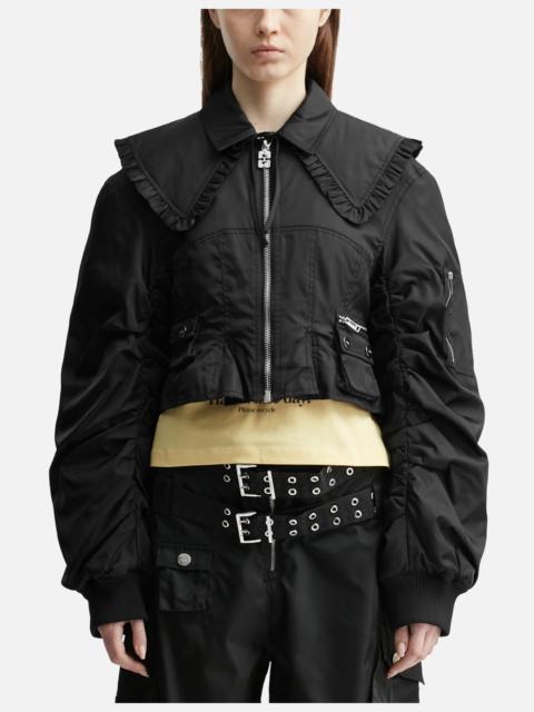 GANNI DUCHESSE NYLON FITTED JACKET